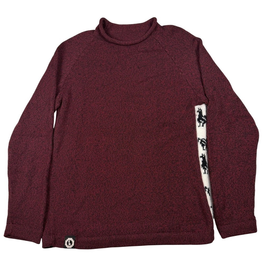 Paka Unisex The Cusco Sweater Burgundy XS - Picture 6 of 12